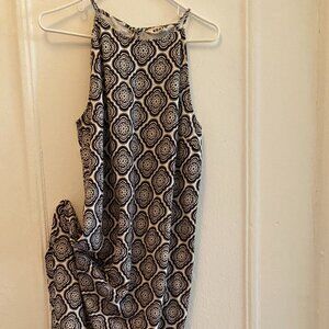 Boden black and white cotton knit halter maxi size 10R